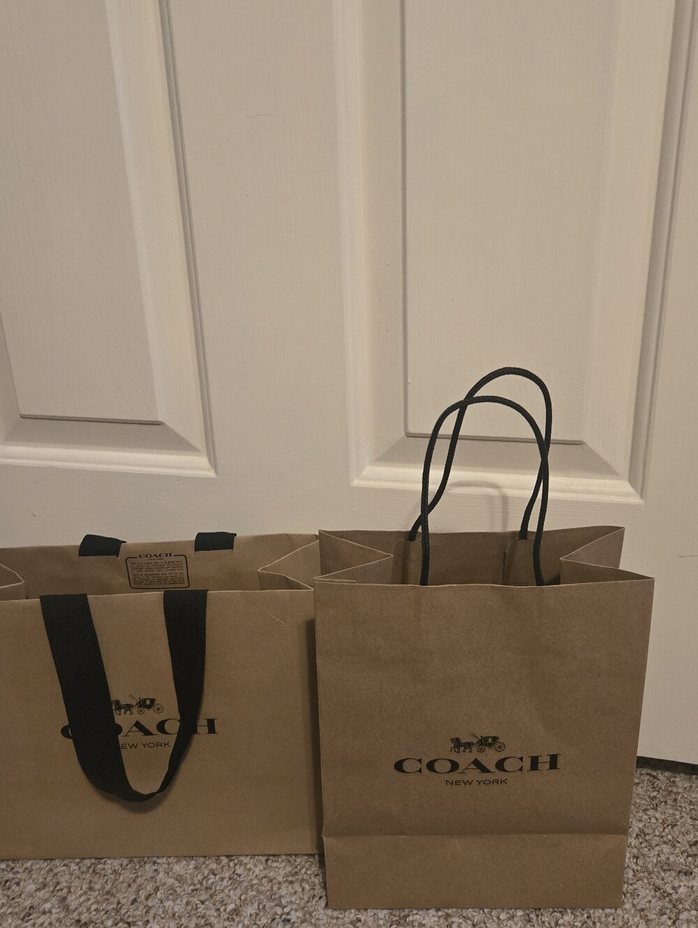 Coach Shopping Bag Set With Black Handles